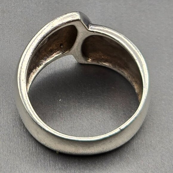 Sterling Silver 925 Modernist Bypass 6mm Band Ring Size 8 6.9g - Picture 3 of 8